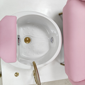 Modern pink Salon Furniture Foot Manicure Spa Chair White Rectangular Base No Plumbing Round Sofa Pedicure Chair - Product Image 5