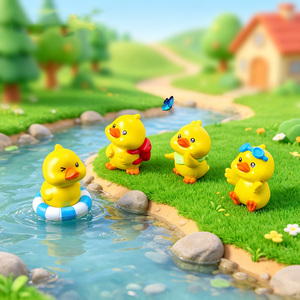 Figuras de Patitos Amarillos en Miniatura, Adornos para el Tablero del Automóvil, Decoración para Jardín de Hadas, Micropaisaje, Casa de Muñecas, Bonsái, Manualidades - Product Image 3