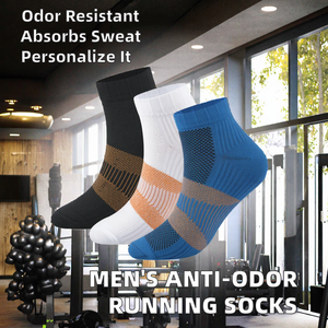 Men's Spring Striped Knitted Sweat-Absorbent Anti-Odor <b>Running</b> <b>Socks</b> Wholesale Thin Cotton Short Tube Shallow Mouth Body Logo - Product Image 2