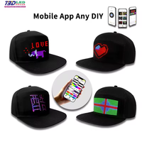 Gorra de Béisbol LED de Moda con Pantalla a Todo Color, Control Inalámbrico por APP, Ajustable, Recargable, de Algodón, para Deportes, Fiestas y Personalización DIY