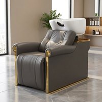 Nouveau modèle de lit de lavage des cheveux inclinable en cuir avec fonction de levage électrique des jambes et fonctions de massage - Compact pour salon et usage domestique