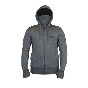Heather Gray Mens Fleece Zippered Hoody with Builtin <b>Neck</b> <b>Gaitor</b> - Product Image 2