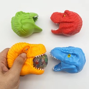 Juguete de Dinosaurio de TPR Suave con Cuentas Coloridas para Aliviar el Estrés y Jugar, para Niños - Product Image 1
