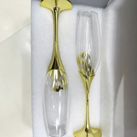 Flûtes à champagne élégantes en cristal avec strass, ensemble de coupes, souvenir de mariage, cadeau pour couple, fiançailles, Saint-Valentin