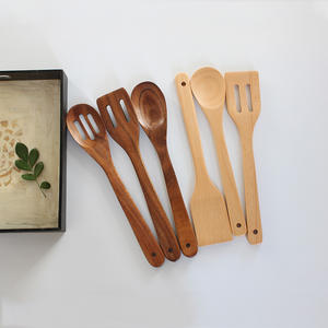 Vente en gros d'ustensiles de cuisine antiadhésifs, grattoir, spatule, casserole, cuillère, ustensiles de cuisine en bois de <span class=keywords><strong>bambou</strong></span> pour ustensiles de cuisine - Product Image 1
