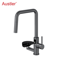 trou tasse rondelle mat noir en acier inoxydable retirer pulvérisateur évier robinet de cuisine avec verre rinceur