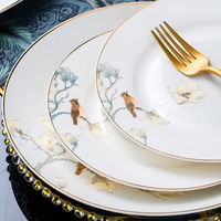 Service de Table en Céramique de Luxe Léger 60 Pièces Style Vintage, Ensemble de Vaisselle en Porcelaine Fine Minimaliste Moderne, Cadeau Haut de Gamme pour
