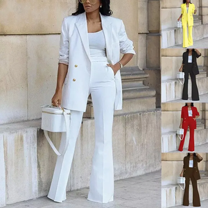 Costume de bureau formel sur mesure pour femmes Senior Sense, <span class=keywords><strong>blazer</strong></span> à paillettes de <span class=keywords><strong>luxe</strong></span> et pantalon ample, costume élégant pour femmes - Product Image 2