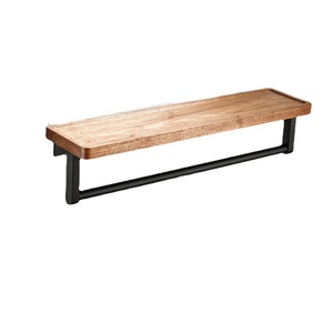 Étagère à shampoing pour salle de bain en noyer moderne-Support de <span class=keywords><strong>douche</strong></span> mural et <span class=keywords><strong>porte</strong></span>-serviettes - Product Image 5