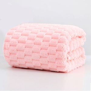 Ensemble de serviettes en microfibre de velours corail doux personnalisé, serviettes de bain blanches - Product Image 3