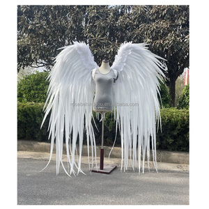 Commercio all'ingrosso vera decorazione oro blu rosa <span class=keywords><strong>nero</strong></span> bianco lungo adulto piuma di struzzo <span class=keywords><strong>ali</strong></span> d'<span class=keywords><strong>angelo</strong></span> per feste di carnevale - Product Image 1