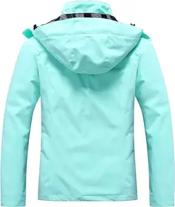 2024 Women Outdoor Waterproof Jacket Lightweight Rain Jacket Hooded Hiking Jacket Outdoor Windbreaker Classic Style