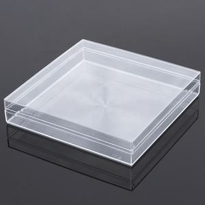 Boîte de rangement carrée en plastique acrylique conteneur PS <span class=keywords><strong>transparent</strong></span> avec couvercle alimentaire chocolat bonbons Biscuit pâtisserie faveur de <span class=keywords><strong>mariage</strong></span> étui cadeau - Product Image 3