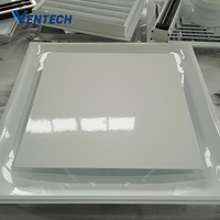 Diffuseur de plafond carré en alliage d'aluminium Ventech VSCD-H moderne à 4 voies, installation facile, garantie 1 an, usage bureautique, projet global