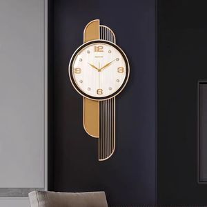 Nordic Modern Minimalist Wall Clock Green Face Gold Frame Battery Powered Living Room Decor - Product Image 4