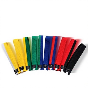 Cinturón de Taekwondo Ajustado para Promoción y Graduación, Cinturón de Color Personalizable con Bordado de Caracteres, Forro de Mezcla de Algodón Disponible - Product Image 1