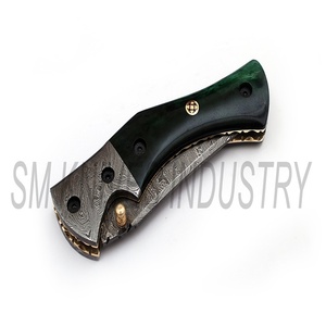 มือที่น่าตื่นตาตื่นใจทำดามัสกัสมีดพับโดยอุตสาหกรรมมีด Sm (Smk1202) - Product Image 6