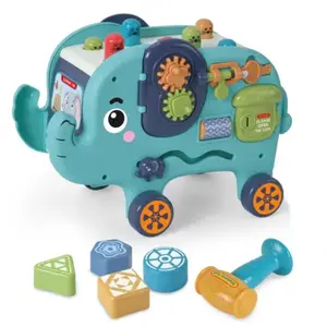 Multifunções Elefantes Carro Educacional Bater Uma Toupeira Jogar Hamster Montessori Brinquedo Forma Correspondência Jogo Para O Bebê