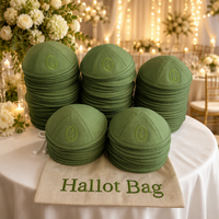 Kippa de mariage en lin ivoire avec broderie personnalisée et doublure imprimée – Cadeau Judaica pour le marié, les témoins et le Bar Mitzvah