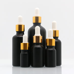 Botol Tetes Kaca Hitam Matte 10ml 15ml 30ml 50ml 60ml 100ml Dengan Botol Minyak Esensial Botol Tetes Minyak Jenggot - Product Image 1