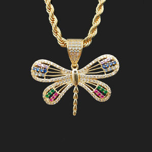 Colgante de libélula para mujer, joyería de cobre con circón, Animal de hielo, <span class=keywords><strong>2022</strong></span> - Product Image 4