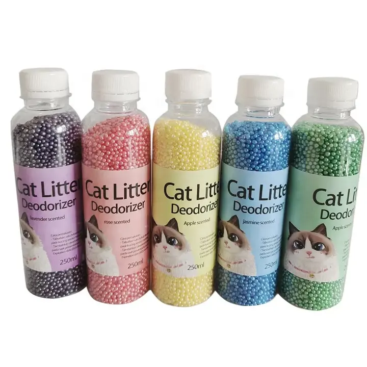 Commercio all'ingrosso di alta qualità 250ml ingredienti naturali per gatti Partner lettiera per gatti Deodorizer perline