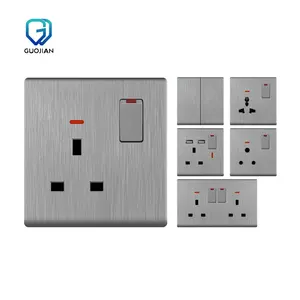 T41 vertical grain grey piano button wall light switch electric grey wenzhou touch wall switches for hotel and home