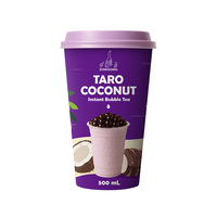 Siap minum dengan sedotan dan topping Taro rasa kelapa gelembung instan cangkir teh susu untuk Platform e-commerce