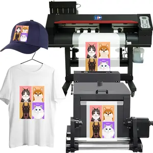 manufacturer supply A1 60cm DTF pet film heat transfer dtf printer heating t-shirt printing machine clothes textile fabric
