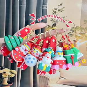 Mutlu noel hediyesi anahtar zincirleri karikatür noel baba Elk kardan adam Anime anahtarlık kadınlar için çocuk noel hediye yeni yıl dekorasyon - Product Image 1