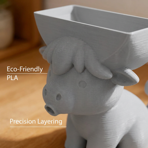 Portaspugne 3D a forma di vitello, organizer per lavello da cucina con drenaggio, vassoio portaoggetti per la pulizia del piano di lavoro a forma di animale dei cartoni animati - Product Image 6