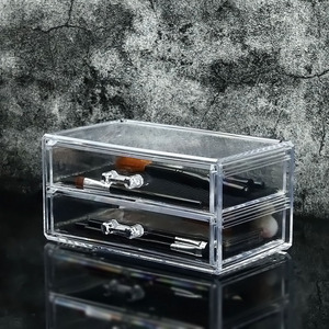 Boîte de rangement cosmétique transparente en <span class=keywords><strong>acrylique</strong></span>, boîte de rangement de bureau, boîte de rangement pour bijoux en <span class=keywords><strong>acrylique</strong></span> transparente, organisateur de <span class=keywords><strong>maquillage</strong></span> à 2 tiroirs - Product Image 2