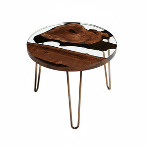 Muebles de Decoración para Comedor de Oficina, Mesas de Centro Redondas con Tapa de Madera, Mesa de Centro de Muebles Artesanales - Product Image 1