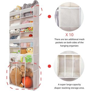 Organizador para colgar sobre la puerta con 8 compartimentos XL, almacenamiento inferior, bolsillos transparentes, almacenamiento colgante para bebés, niños, baño, mascotas - Product Image 3