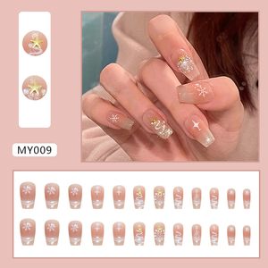 Ongles artificiels en ABS entièrement faits à la main, de haute qualité, réutilisables, à presser, design asiatique doux, couverture complète, longs ongles, art des ongles - Product Image 2