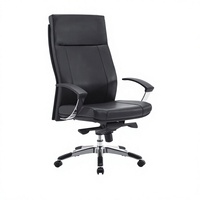 Chaise de bureau exécutive KALN à dossier haut, siège ergonomique durable, hauteur réglable, noir, usage commercial, ISO