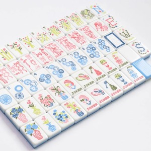 Exclusivas fichas de mahjong estilo americano de tamaño estándar con diseño de lazo personalizado, acabado mate acrílico pulido a mano, Miss Darling - Product Image 6