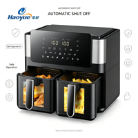 Friteuse à air intelligente double panier 8L (4+4L) OEM/ODM en acier inoxydable avec fenêtre de cuisson visible 2000W, antiadhésive, pour usage domestique