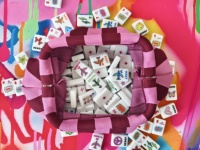 Juego de Mahjong Americano Personalizado con Amuletos de la Suerte, Color Azul Perla Hamptons, 160 Piezas de Acrílico Ecológico, de Lujo para Viaje