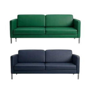 Modern Office <b>Sofa</b> Synthetic Leather Metal Leg Waiting Lounge 2 Seater Couch Reception Seating For Office <b>Hotel</b> Use - Product Image 3