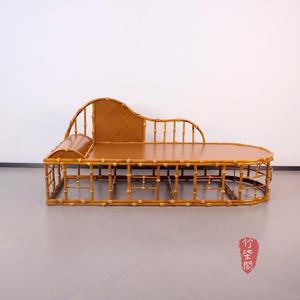 Bamboo Concubine Couch Chinese Style Tapered Leg Tilting Chaise Lounge Living Room Furniture - Product Image 1