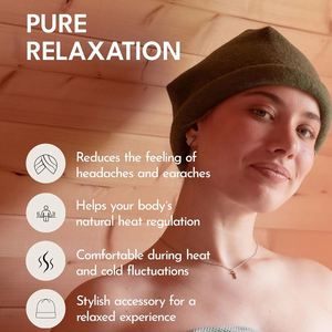 Gorro de Sauna de Lana Merino 100% Ecológico de Lujo Premium con Logotipo Personalizado - Product Image 2