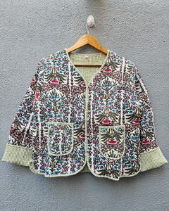 Abrigo de algodón acolchado hecho a mano de alta calidad para mujer, estilo invierno, con estampado indio, estilo bohemio, regalo para ella. - Product Image 1