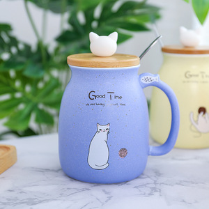 Tazze in Ceramica 3D a Forma di Gatto Carino Seaygift, Tazze Creative per Latte, Caffè e Tè, Tazze Uniche in Porcellana con Coperchio e Cucchiaio - Product Image 3