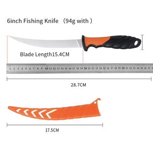 Fillet <strong>Knife</strong> with Wood Handle Non-Slip <strong>Grip</strong> 3CR13 Stainless Steel Blade Eco-Friendly Lanyard Hole Synthetic Sheath for Fish - Product Image 4