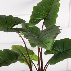 Qihao <b>Artificial</b> Rainbow Taro Bonsai Large Floor Standing Indoor Decor Plastic Plant High Simulation Leaves - Product Image 4