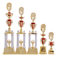 Nouveau design, trophées personnalisés à 4 poteaux en plastique, trophée de champion, récompense pour un concours de beauté ou un événement de maquillage