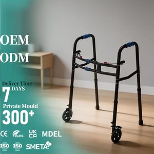 Deambulatore per Adulti in Acciaio Inossidabile, Pieghevole e Regolabile, Ausilio per la Deambulazione - Product Image 1