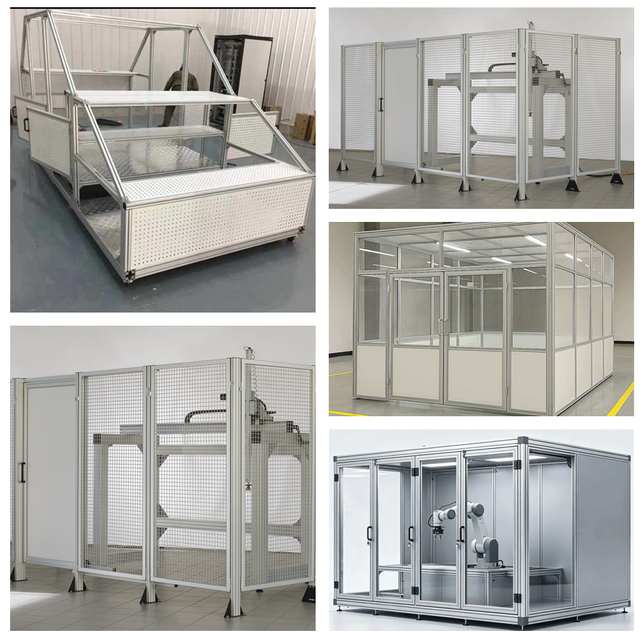Custom Heavy Duty Industrial Aluminum Frame Safety Protective Cover Dust Proof Machinery Shield Guard for Automated Equipment
