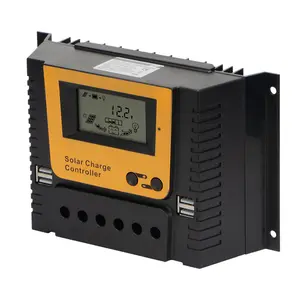 Pengontrol isi daya tenaga surya 50/60A PWM, Regulator pengisi daya Panel sel tenaga surya otomatis 12V 24V 36V 48V dengan beban